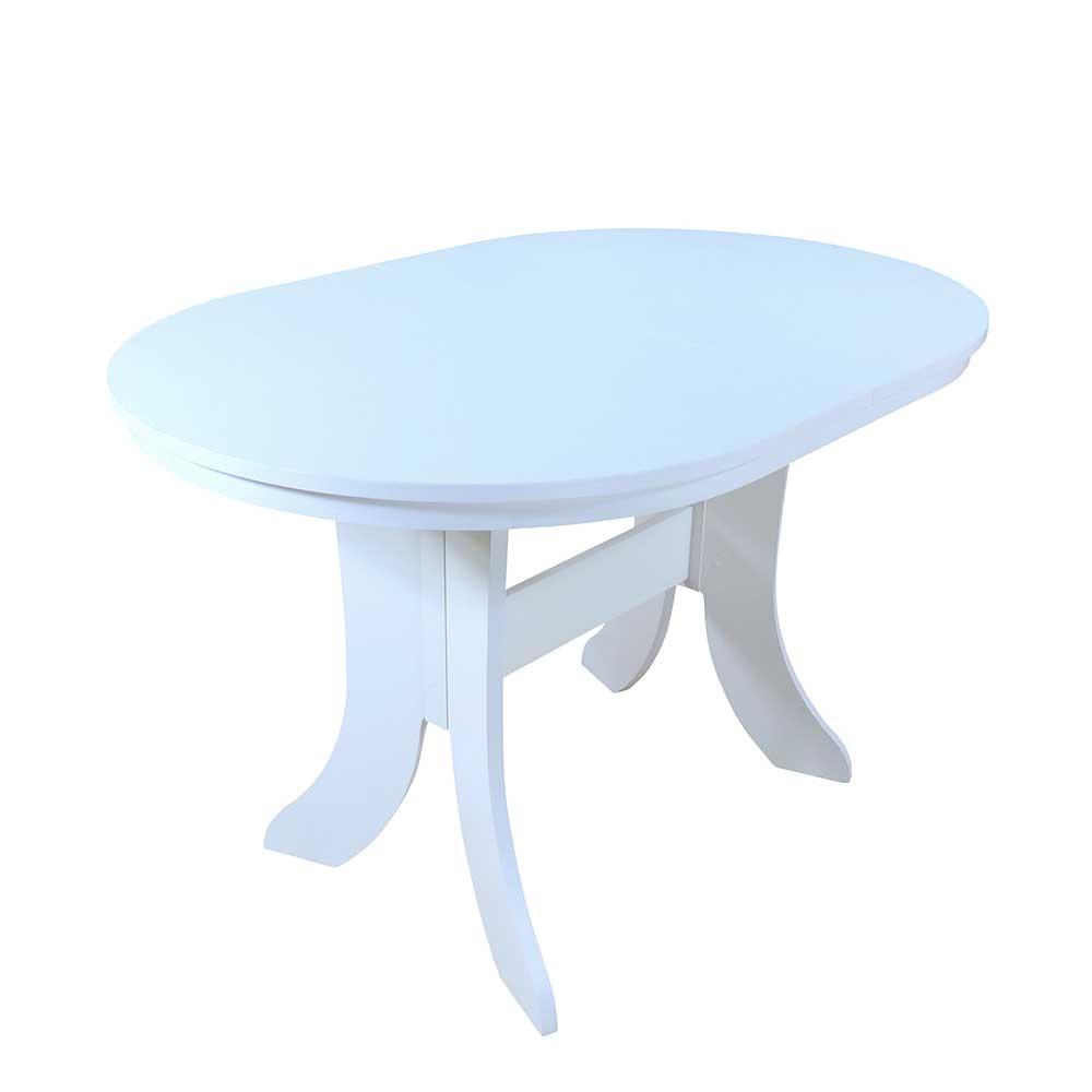Ovaler Tisch Rica in Weiß ausziehbar