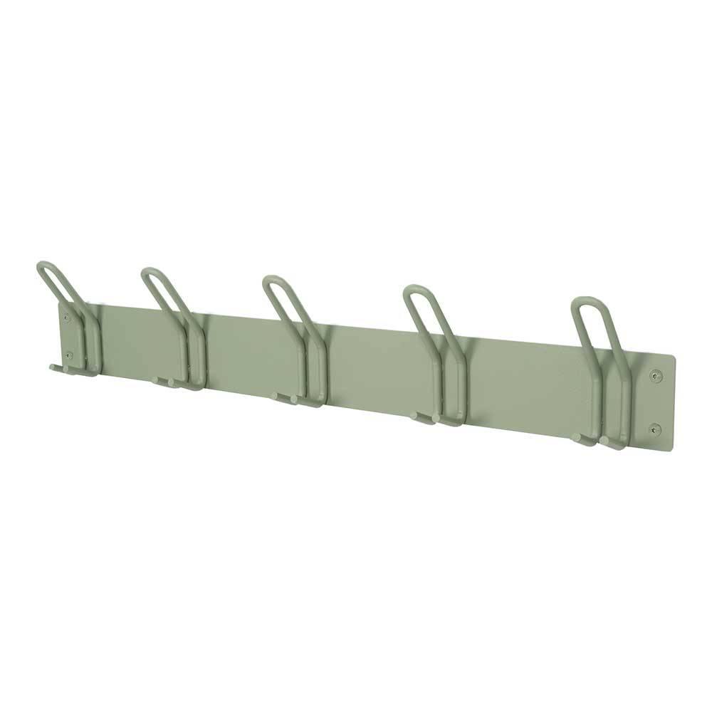 Moderne Garderobenleiste Liano in Graugrün aus Metall 70 cm breit