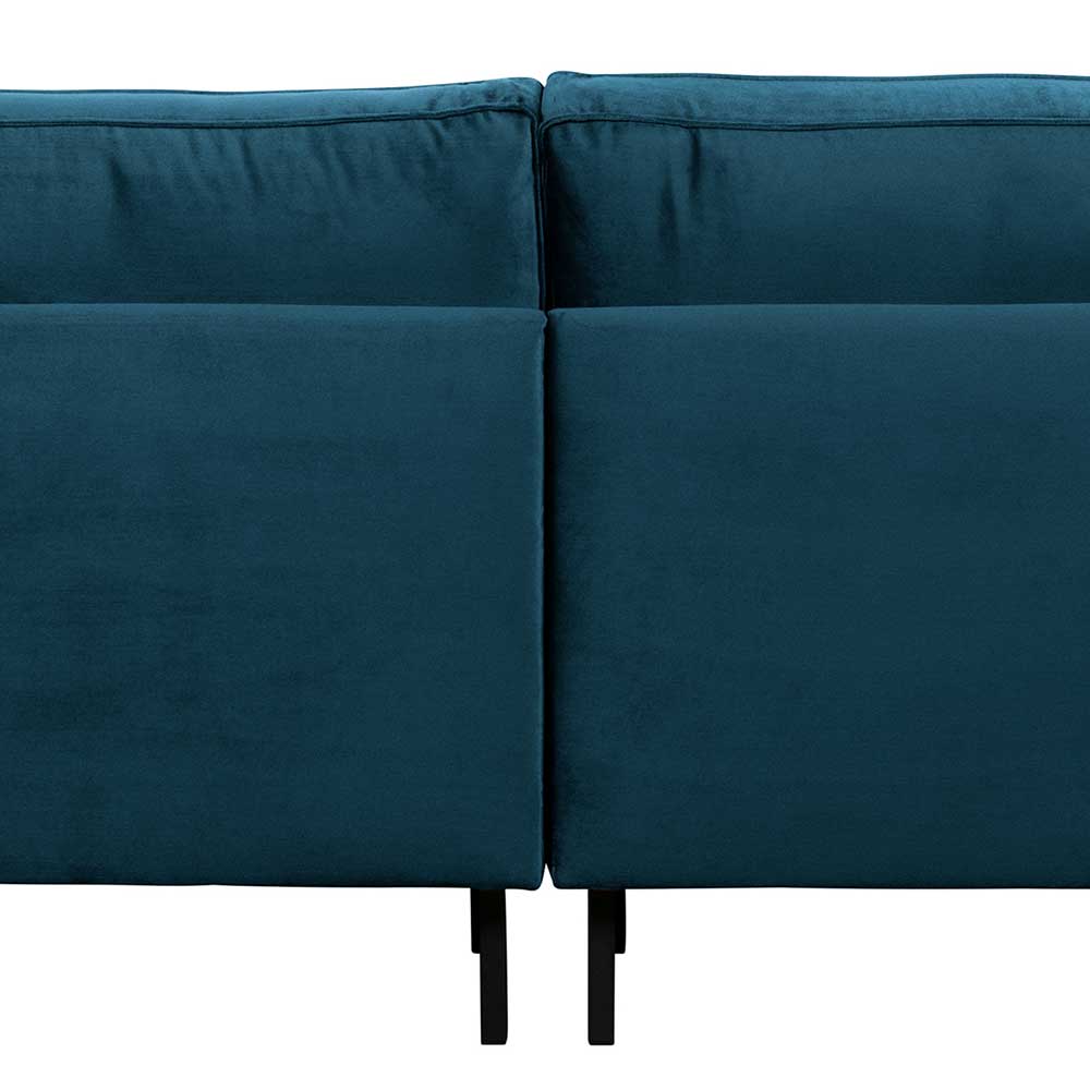 Sitzsofa Domago in Blau Samt im Retro Style