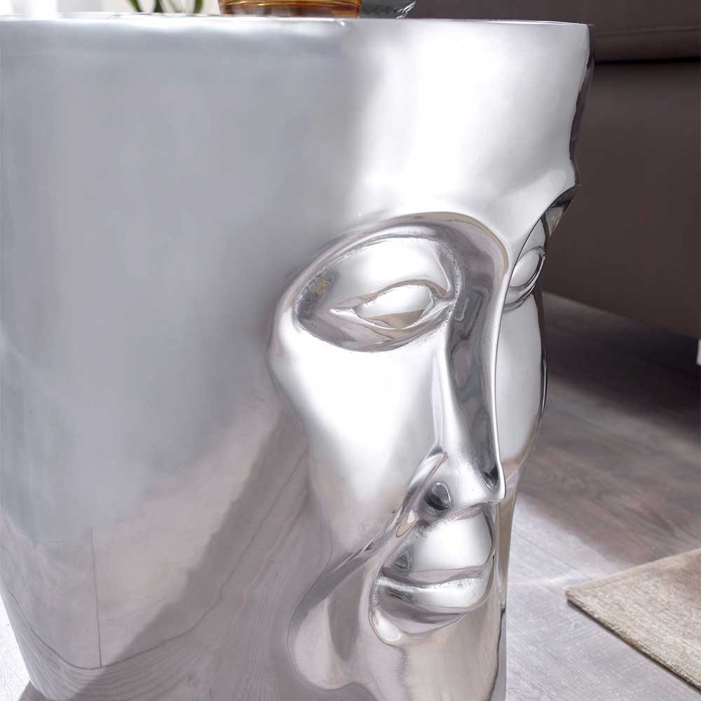 Aluminium Beistelltisch Annica in Gesichtsform handgearbeitet