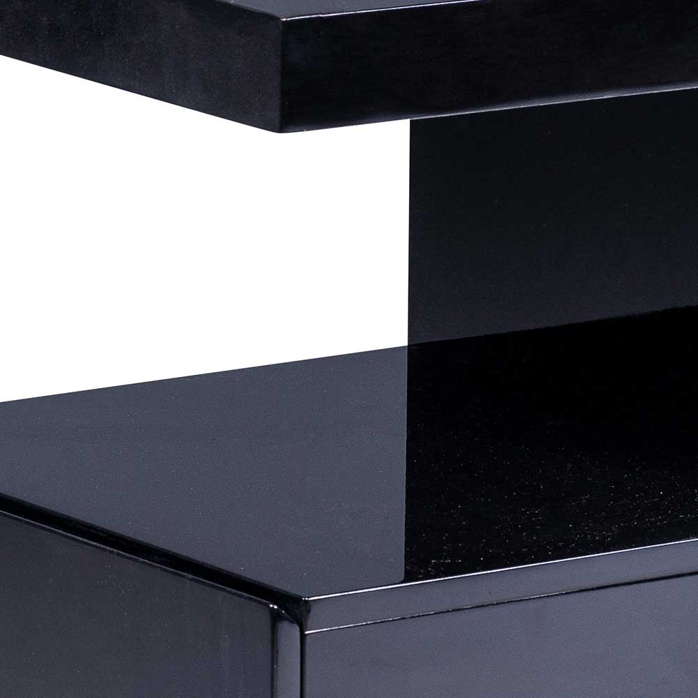 Beistelltisch Sofa Circiut in Schwarz mit einer Schublade