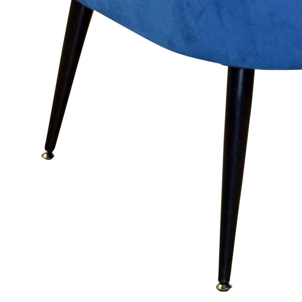 Lounge Sessel Candeloco in Blau Samt mit Gestell aus Metall