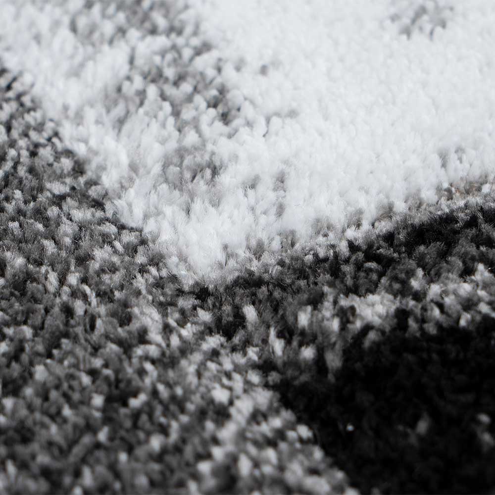 Kurzflor Teppich Veroana in Grau Schwarz mit abstraktem Muster