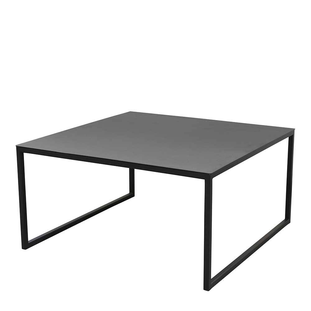 Schwarzer Wohnzimmer Tisch Giorgio aus Stahl 30 cm hoch