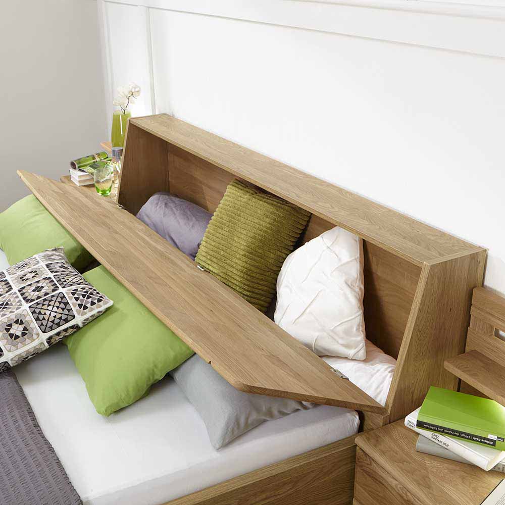 Komfortbett Malvarion aus Eiche mit Bettkasten (dreiteilig)