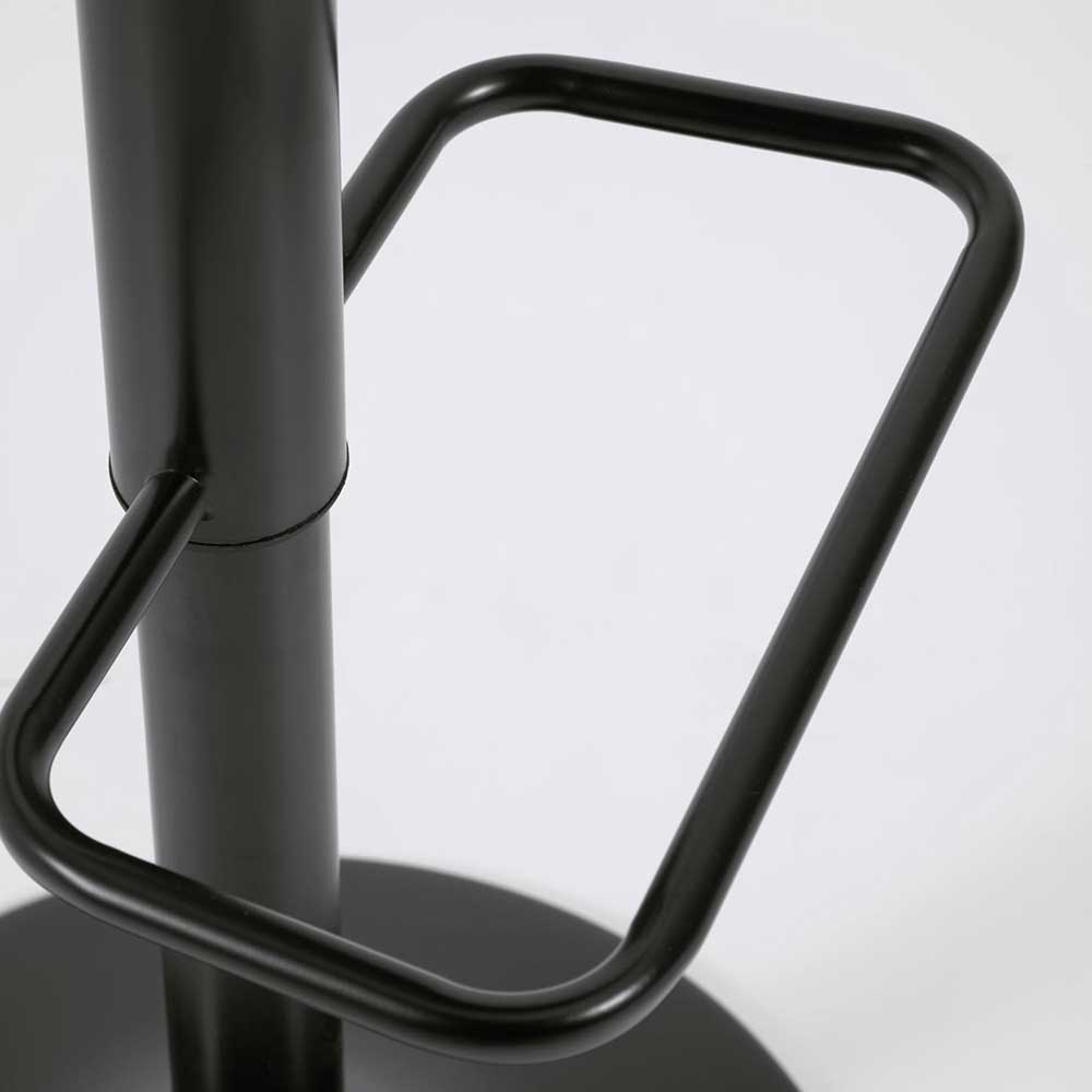 Schwarze Barstühle Andreassy mit Tellerfuß in modernem Design (2er Set)