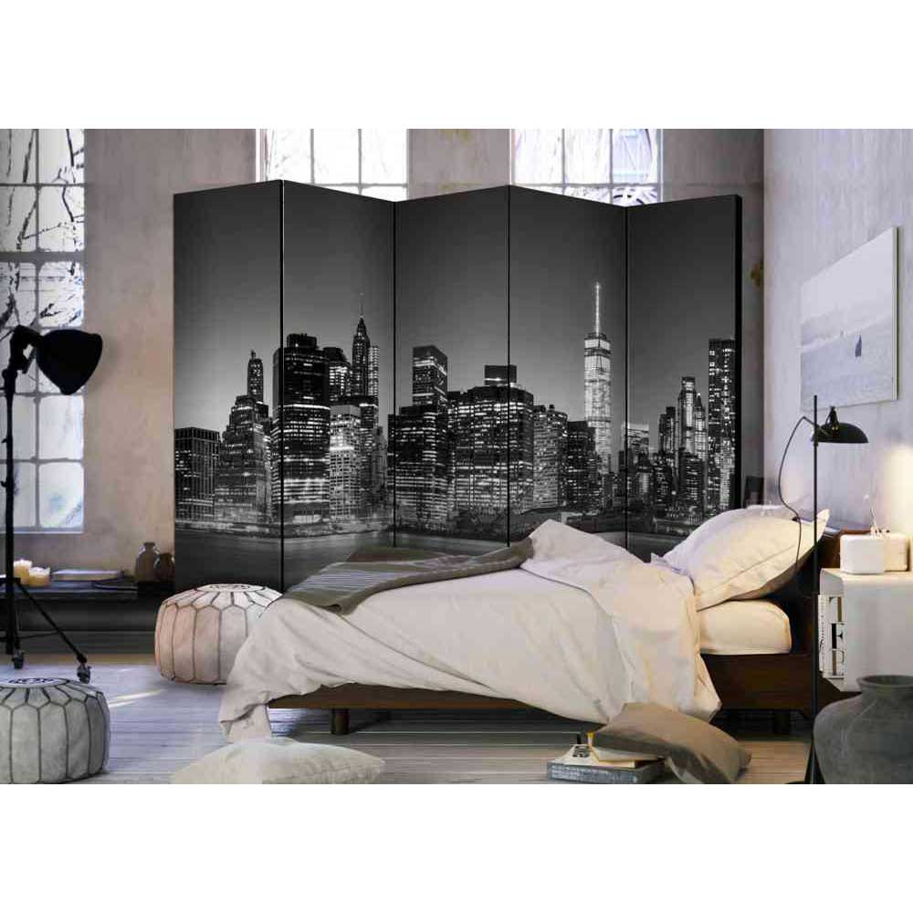Beidseitig bedruckter Raumteiler Paravent Utony 225 cm breit mit NEW YORK Motiv