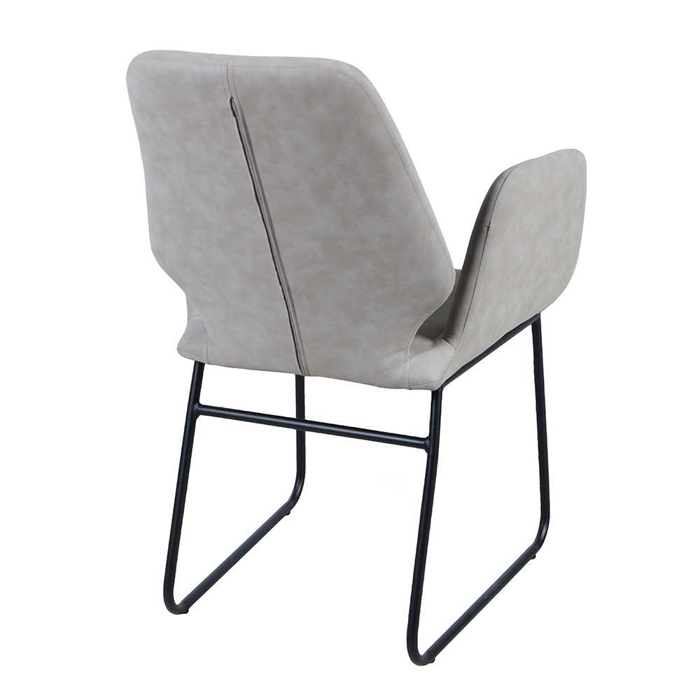 Esstisch und Stühle Basilikata in Wildeiche und Grau im Skandi Design (fünfteilig)