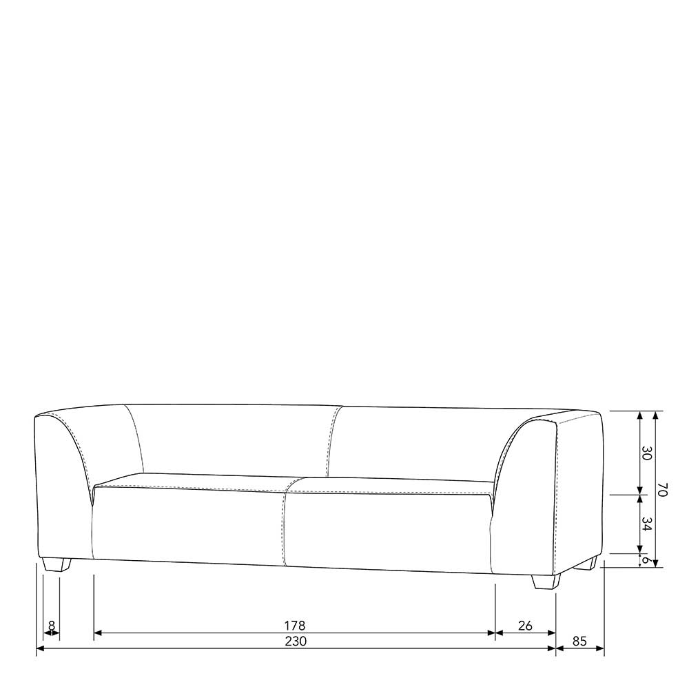 Outdoor Dreisitzer Couch Adaja in Dunkelgrün 230 cm breit