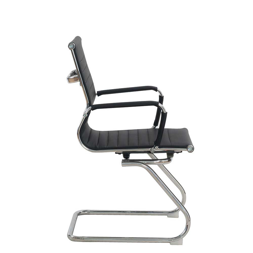 Freischwinger Stuhl Vacan aus Kunstleder mit Gestell aus Metall