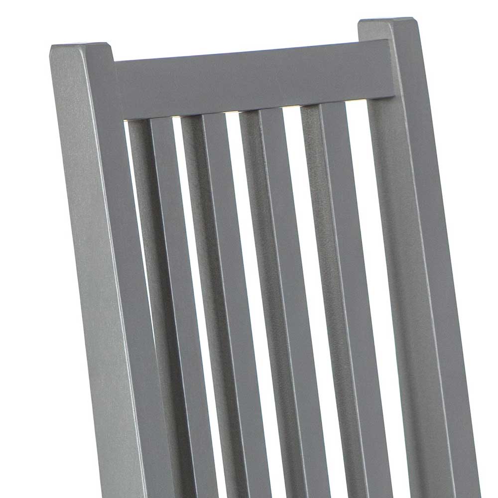 Esstisch Stühle Tibiun in Grau aus Buche Massivholz (2er Set)