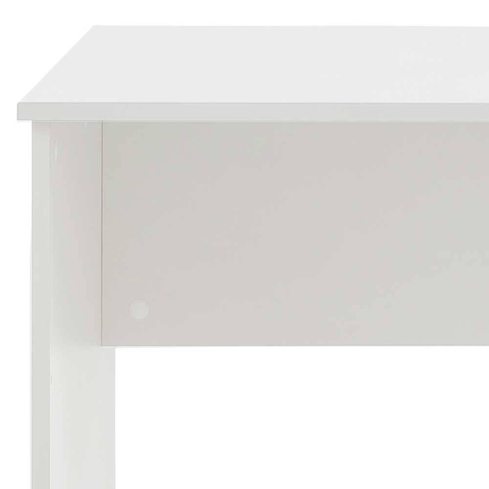 Schlichter Schreibtisch Palencial in Weiß mit Wangen Gestell