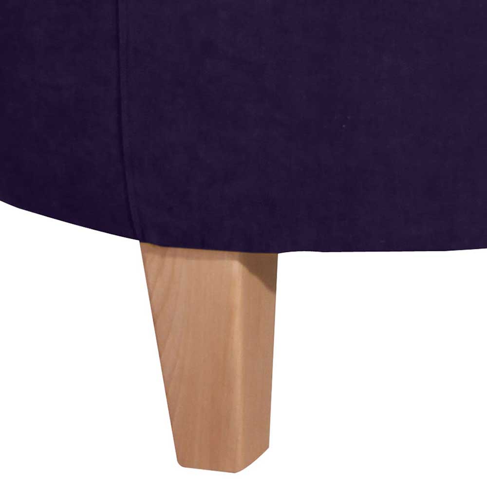 Violetter Polstersessel Mitica aus Velours mit 45 cm Sitzhöhe