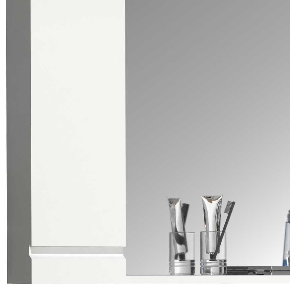 Weißes Badezimmermöbel Set Valtte 180 cm hoch mit LED Beleuchtung (dreiteilig)