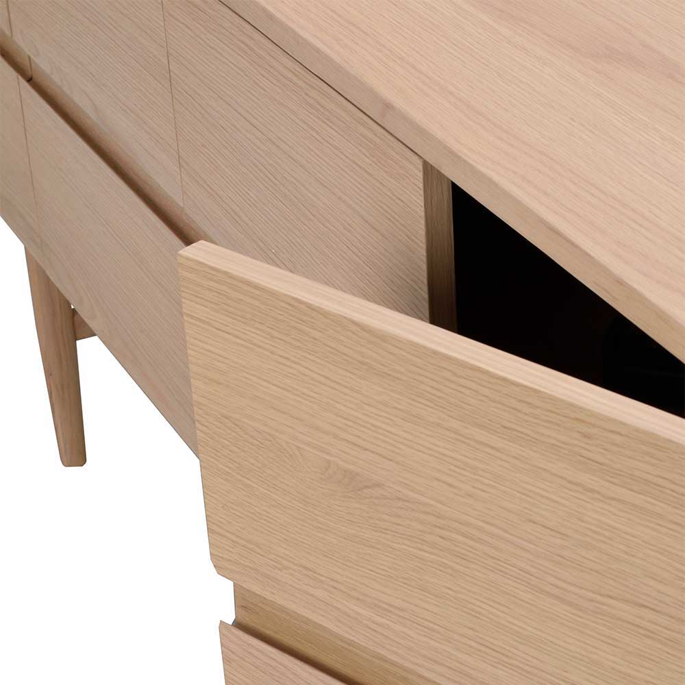 Helles Sideboard Roscha im Skandi Design mit 4 Soft Close Türen