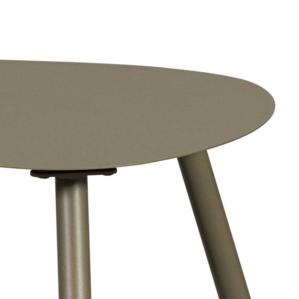 In- und Outdoor Tisch Nora in Graugrün aus pulverbeschichtetem Metall