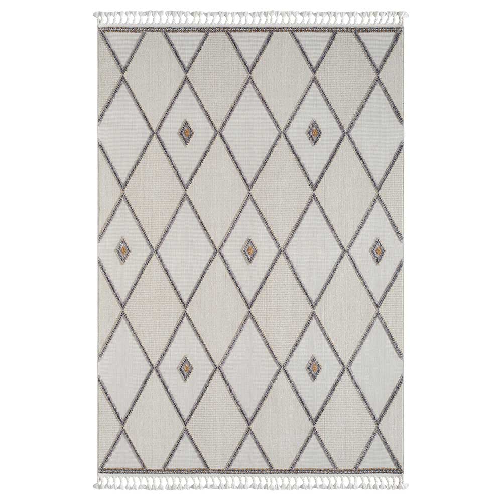 Teppich Beige und Weiß Abbie mit geometrischem Muster in modernem Design