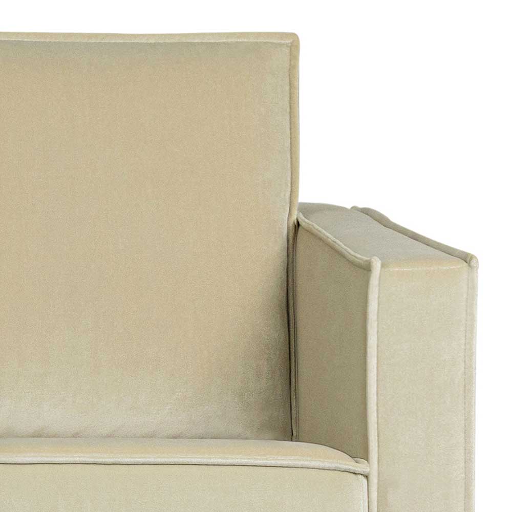 Samt Zweisitzer Sofa Vien in Graugrün mit Vierfußgestell aus Metall