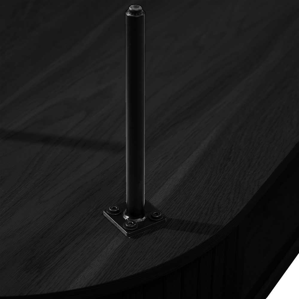 Schwarzes Highboard Sumatri im Skandi Design mit Schiebetüren