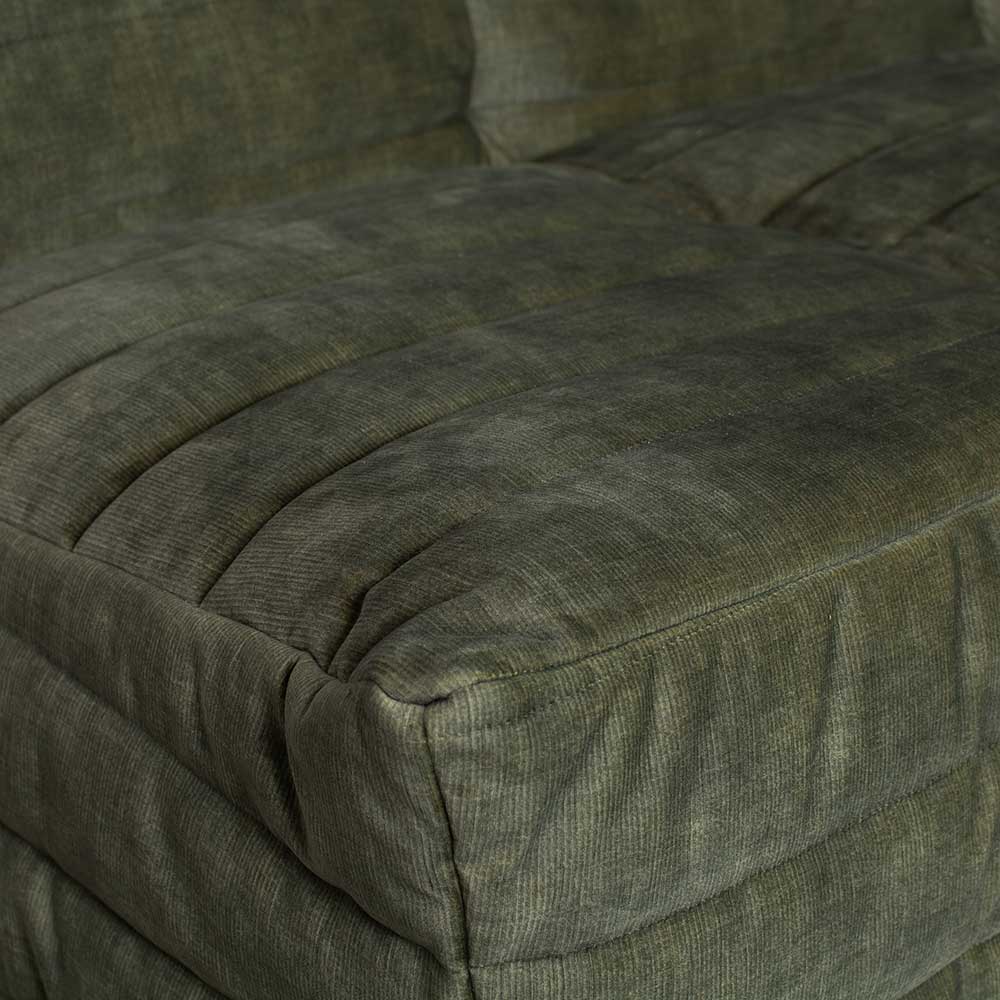 Samt Couch Joanthan in Dunkelgrün 160 cm breit