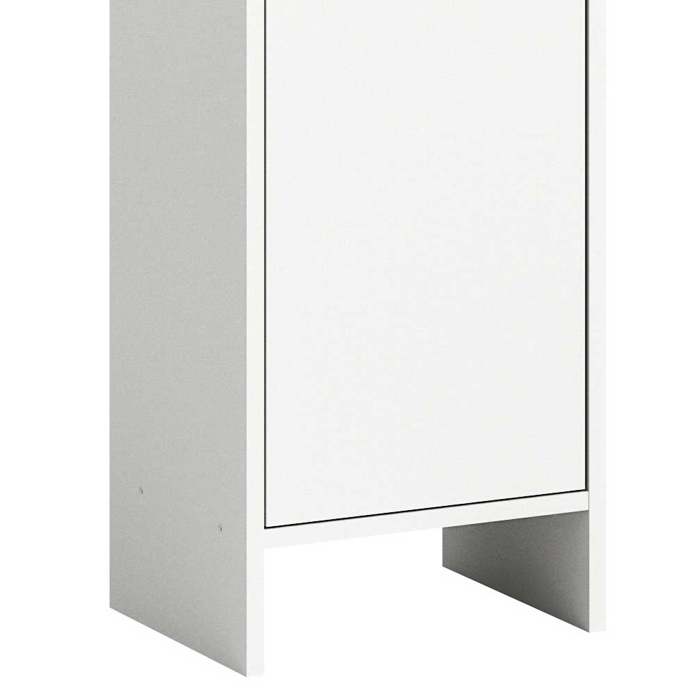 Moderner Badezimmerhochschrank Quartia in Weiß und Rauchsilber 180 cm hoch