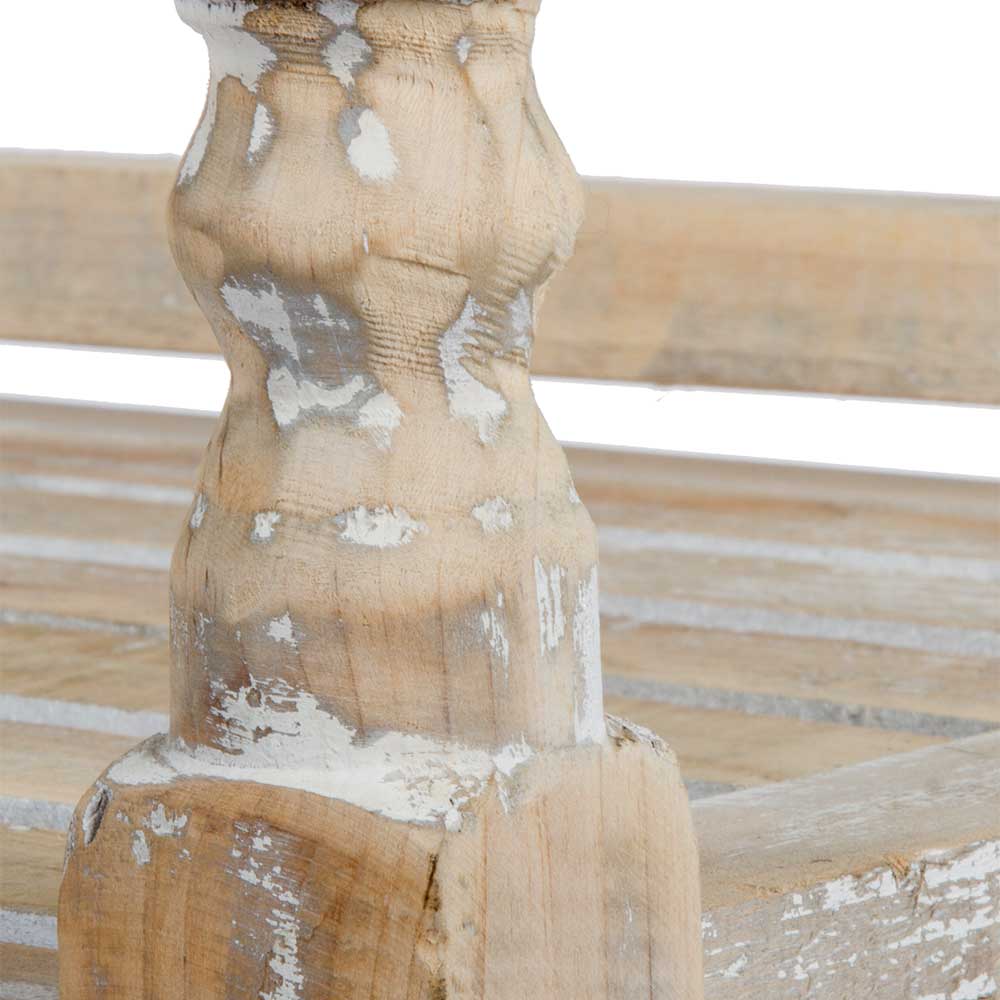 Holzbank Yamura im Shabby Chic Stil aus Tanne Massivholz