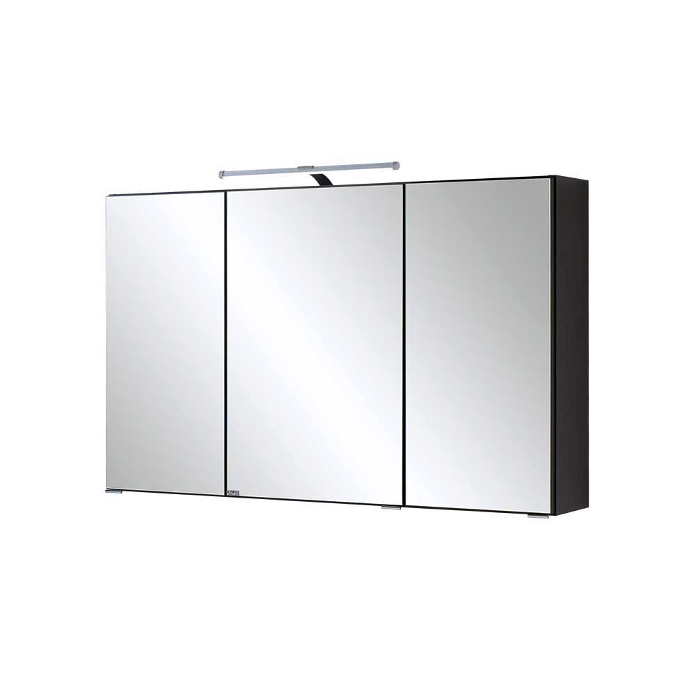Badezimmermöbel Set Blacingos in Eiche Grau mit 3D Spiegelschrank (zweiteilig)