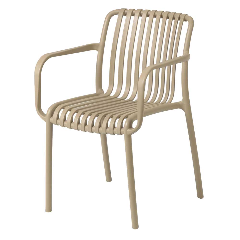 Wetterfeste Stühle Aylon in Beige aus Kunststoff (4er Set)