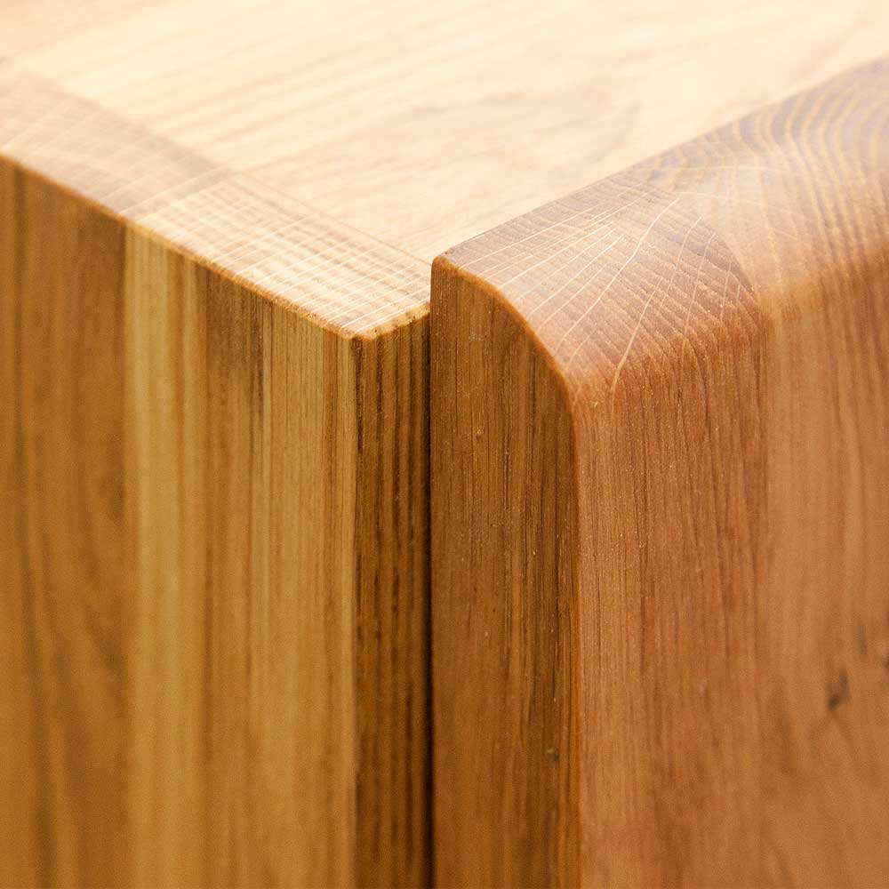 Holz Hängeschrank Sascora aus Wildeiche Massivholz mit Klappe
