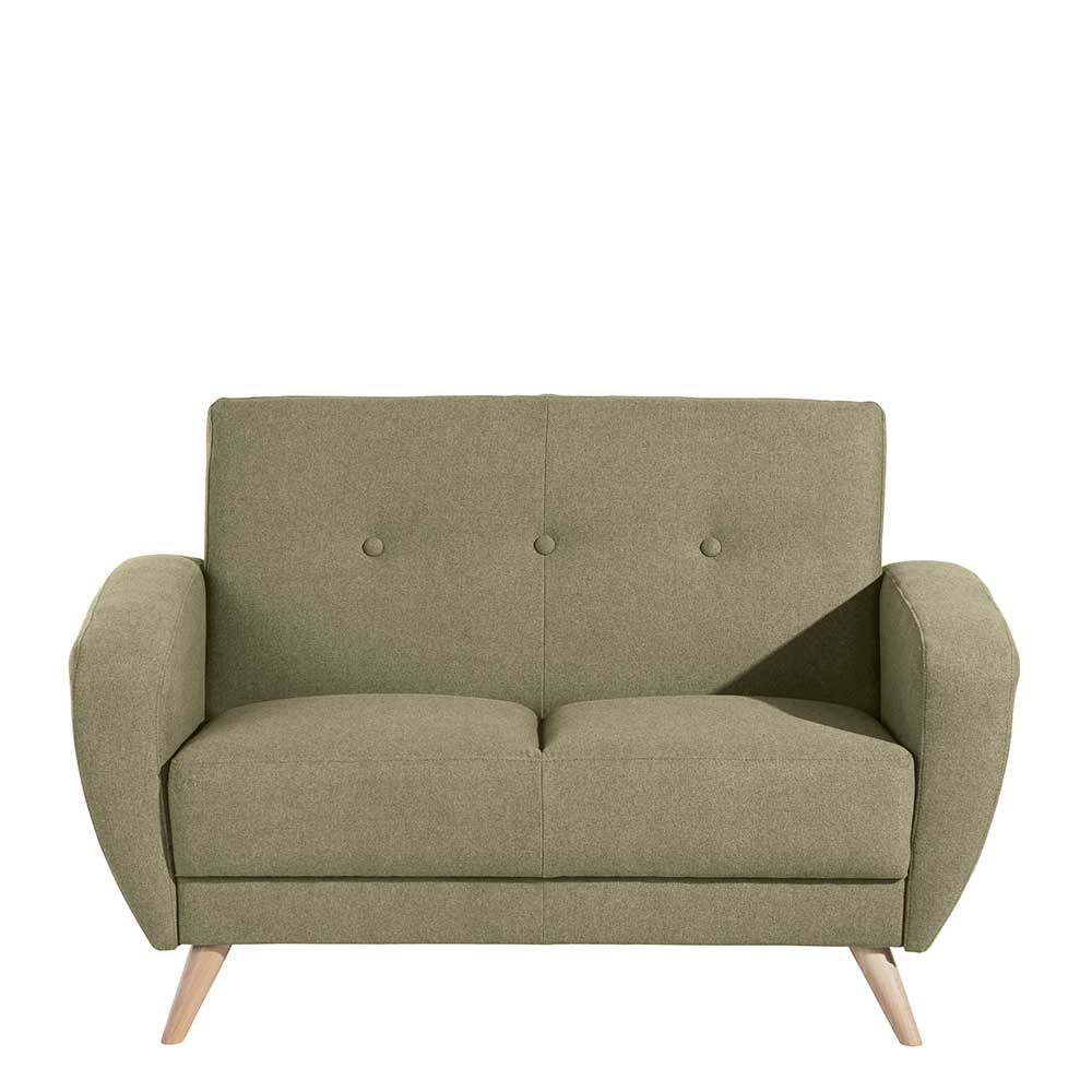 Zweisitzer Sofa Hugo in Oliv Grün Microfaser 136 cm breit