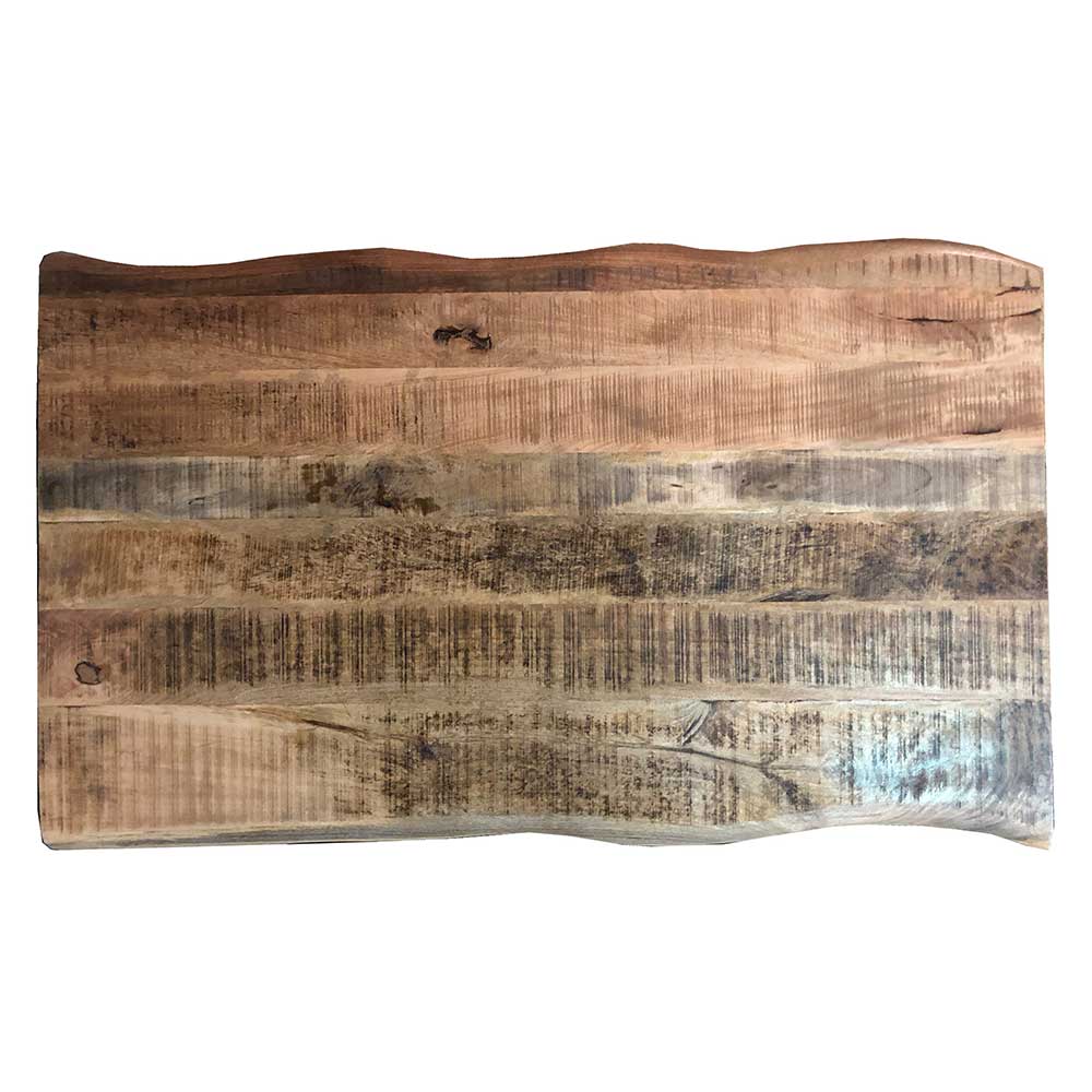 Baumkanten Tisch Celina aus Mangobaum Massivholz und Eisen im Loft Design