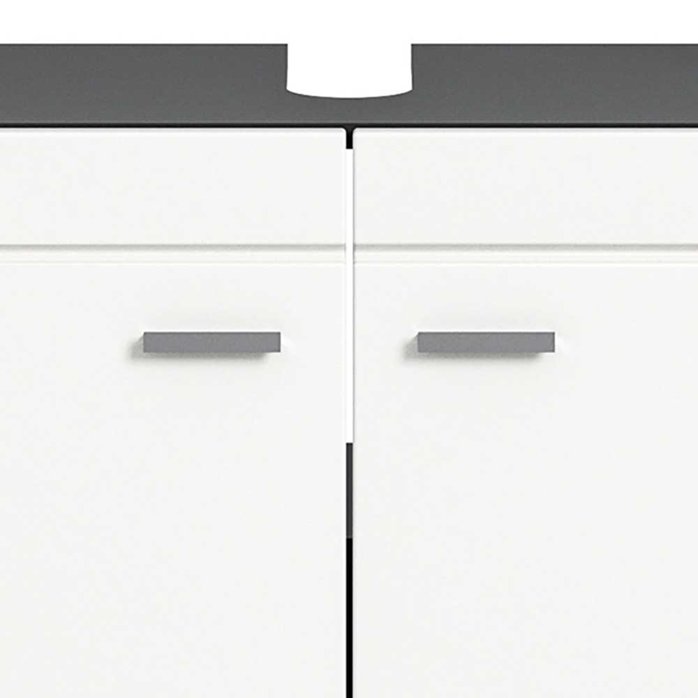 Waschtischunterschrank Sabina in Weiß und Grau 55 cm hoch