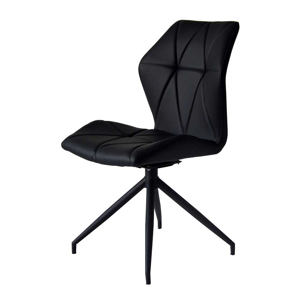 Schwarze Kunstleder Stühle Betim in modernem Design drehbar (2er Set)