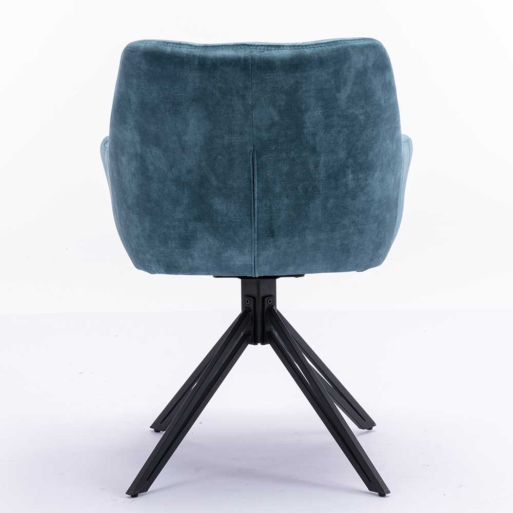 Esszimmerstühle mit Armlehnen Erulina modernes Design Blau und Schwarz (2er Set)