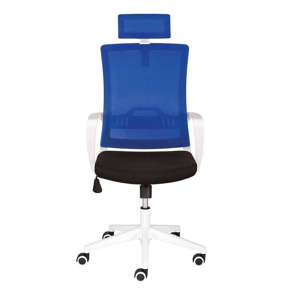 Bürodrehstuhl Bondio in Blau und Schwarz mit verstellbarer Rückenlehne