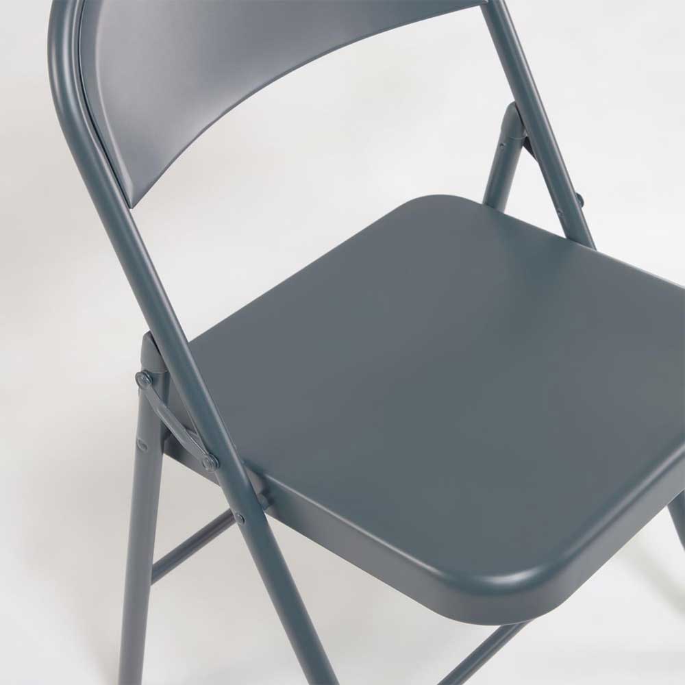 Klappbare Metall Stühle Cizio in Dunkelgrau mit 43 cm Sitzhöhe (2er Set)