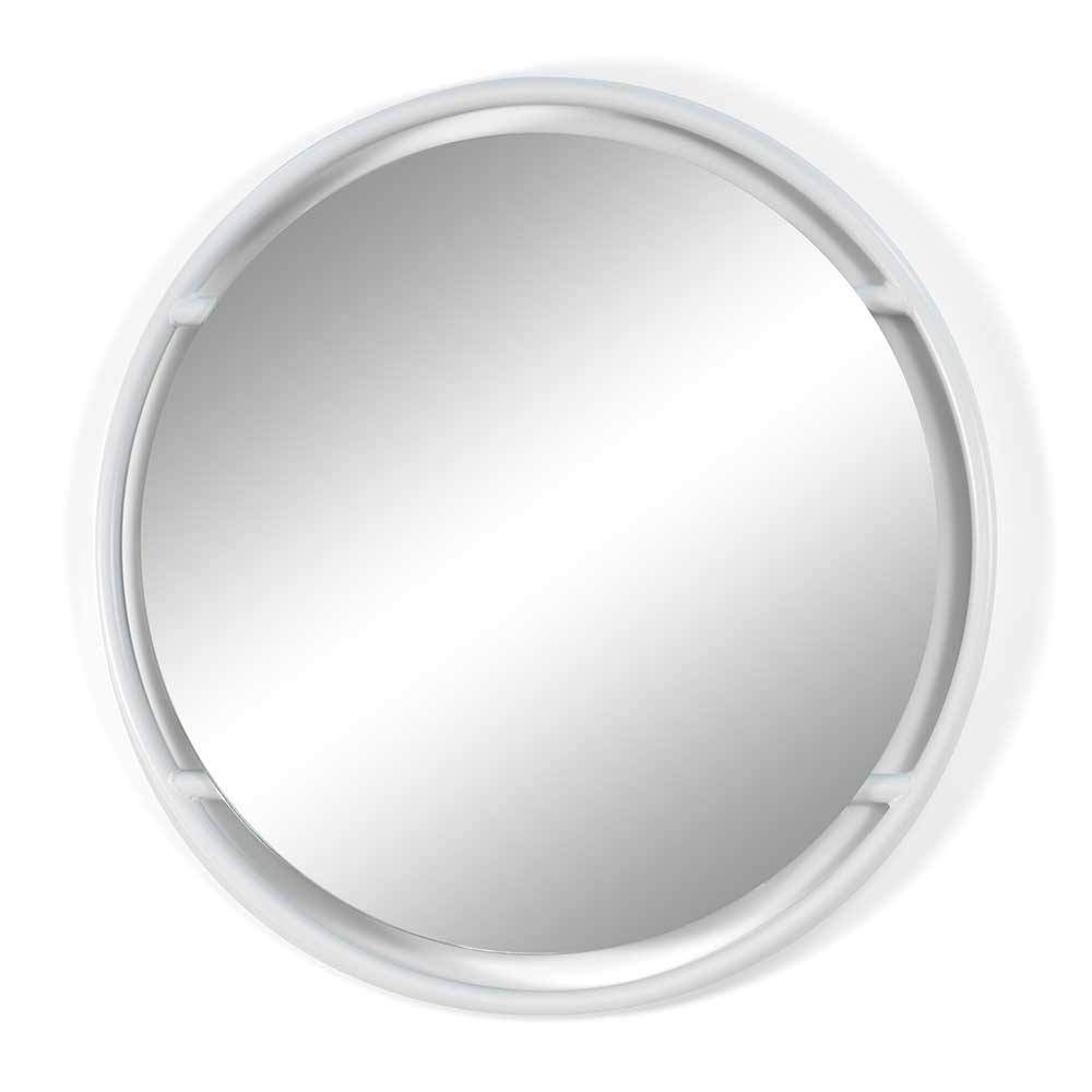 Garderoben Spiegel Fuertun im Skandi Design mit weißem Metallrahmen
