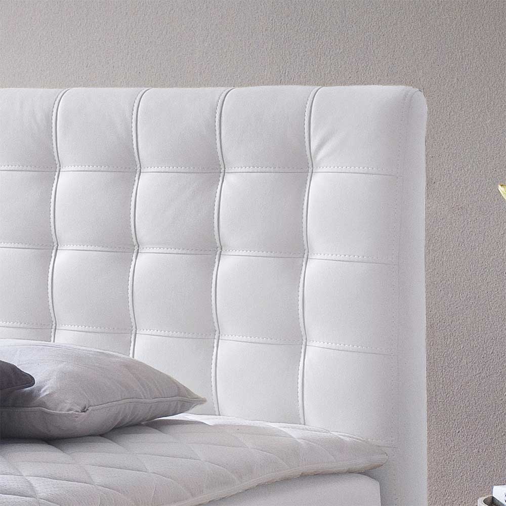 Amerikanisches Bett Rocono in Weiß Kunstleder