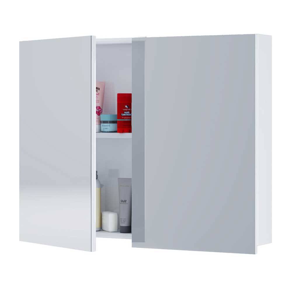 Preiswerter Badezimmer Spiegelschrank Selami in Weiß 2 türig