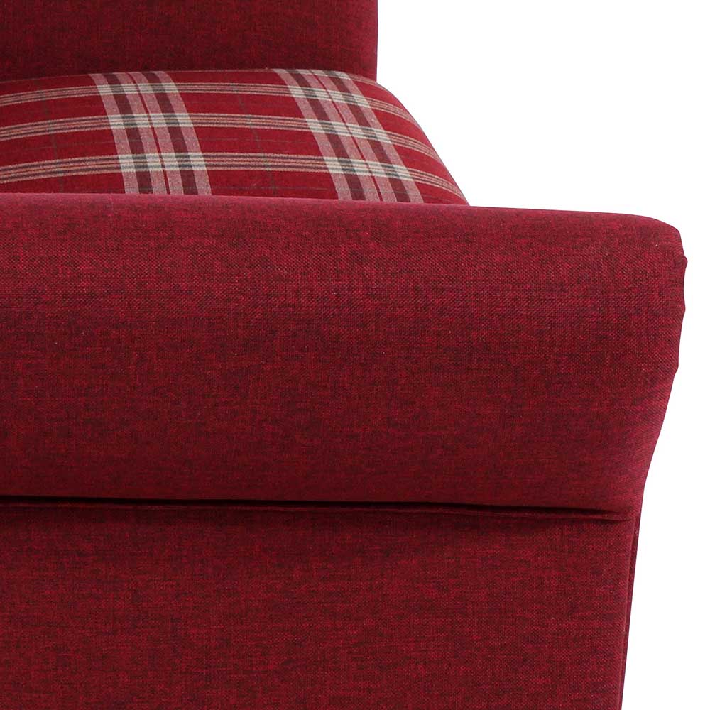 Rote Dreisitzer Couch Riscos im Landhausstil mit Karomuster