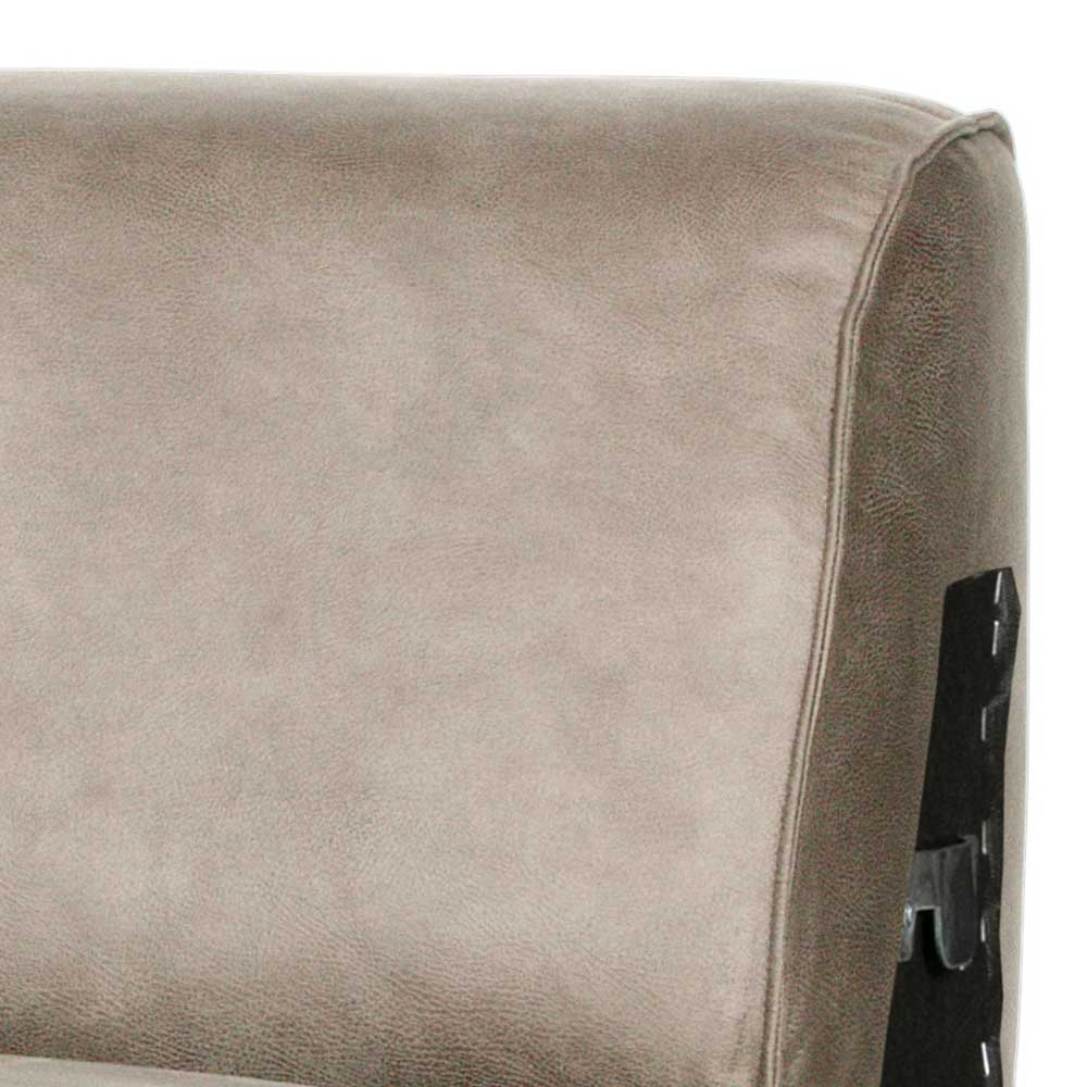 Modular Couch Element Terlago in Grau mit Vierfußgestell aus Holz