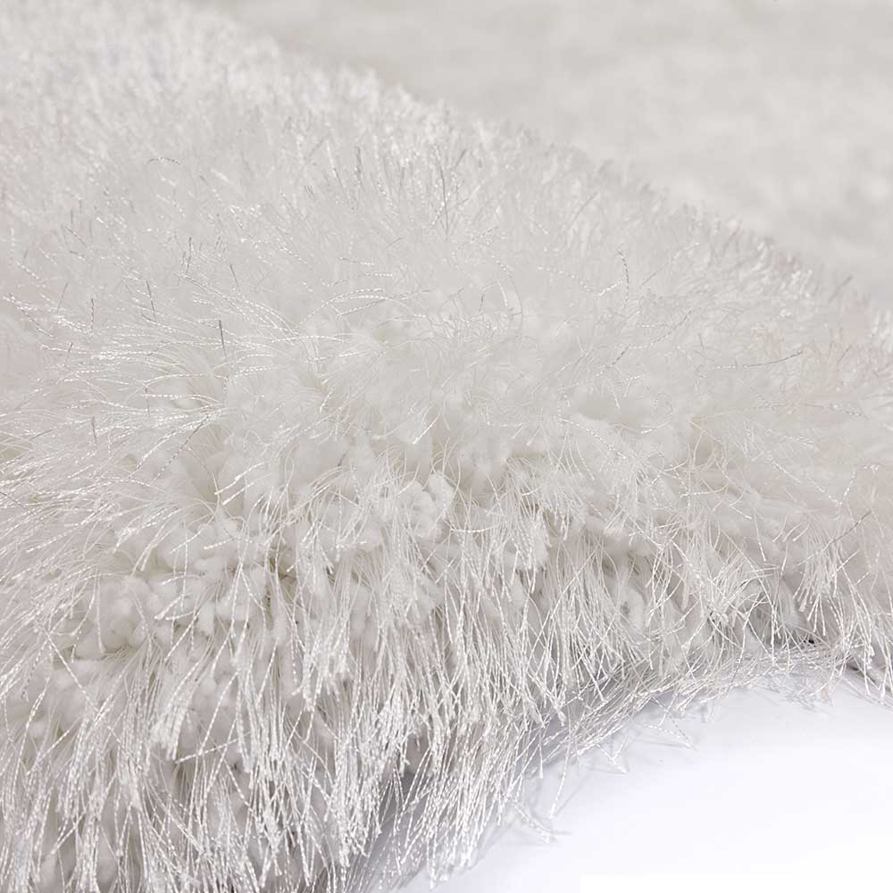 Hochflor Teppich Vilettra in Weiß 8 cm hoch