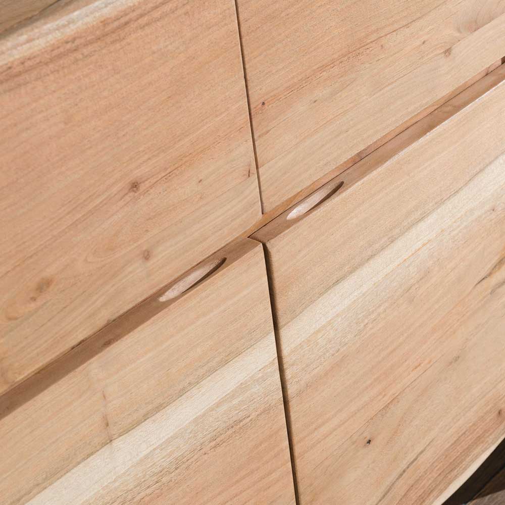 Design Sideboard Halvona mit Baumkante aus Akazie Massivholz und Metall