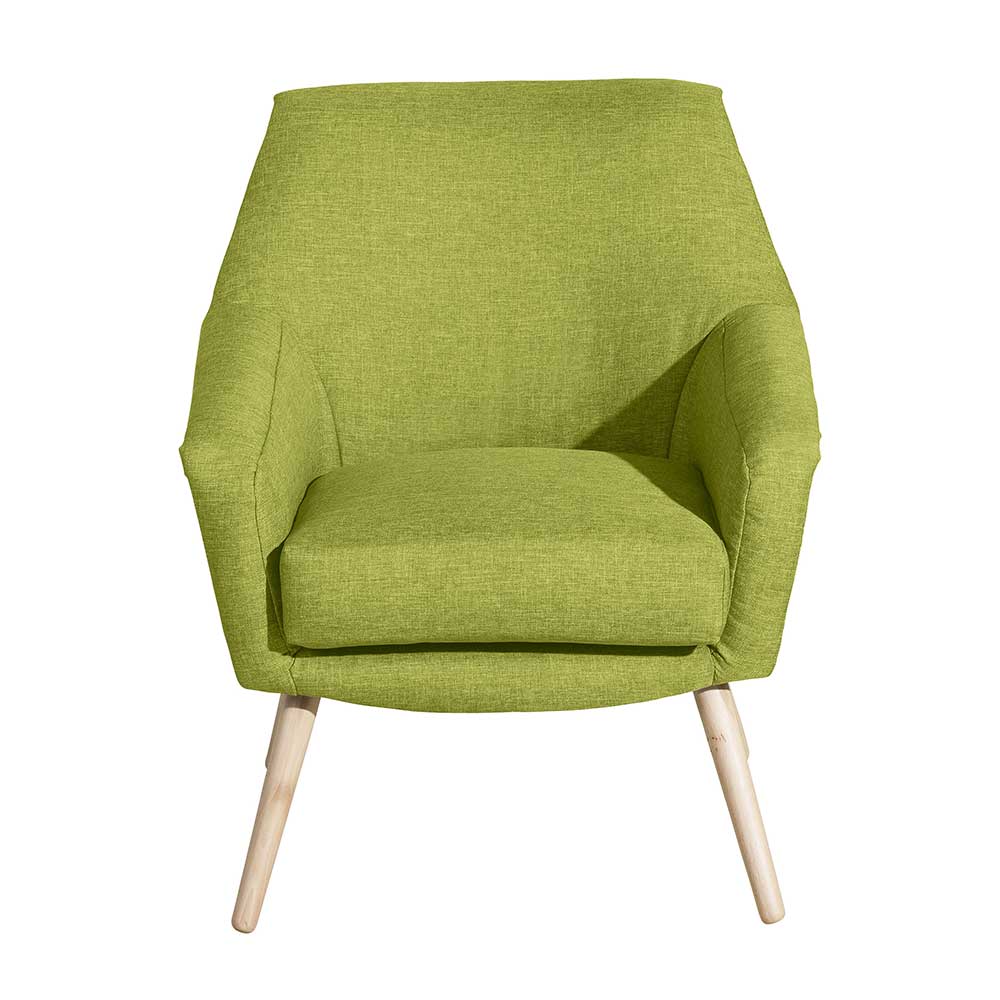 Hellgrüner Sessel Agrebo im Retrostil 67 cm breit - 71 cm tief