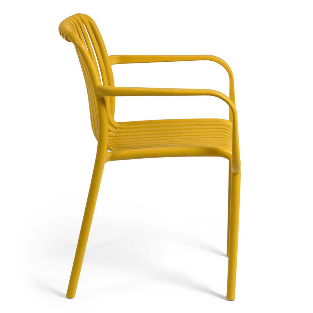 Gartenstühle Jennassa in Gelb aus Kunststoff (4er Set)