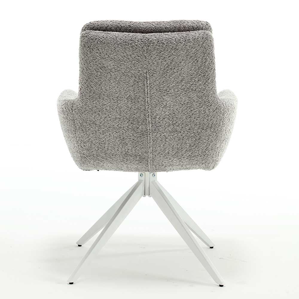 Boucle Esstisch Stühle Moranna in Grau 63 cm breit (2er Set)