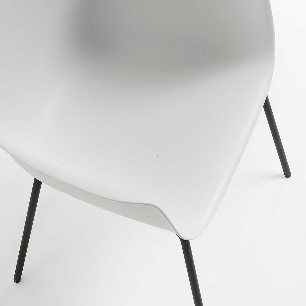 Kunststoff Stühle Defios in Weiß und Schwarz mit Armlehnen (4er Set)