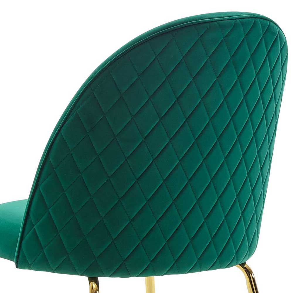 Grüne Samt Stühle Asiaty 43 cm Sitzhöhe mit Gestell aus Metall (2er Set)