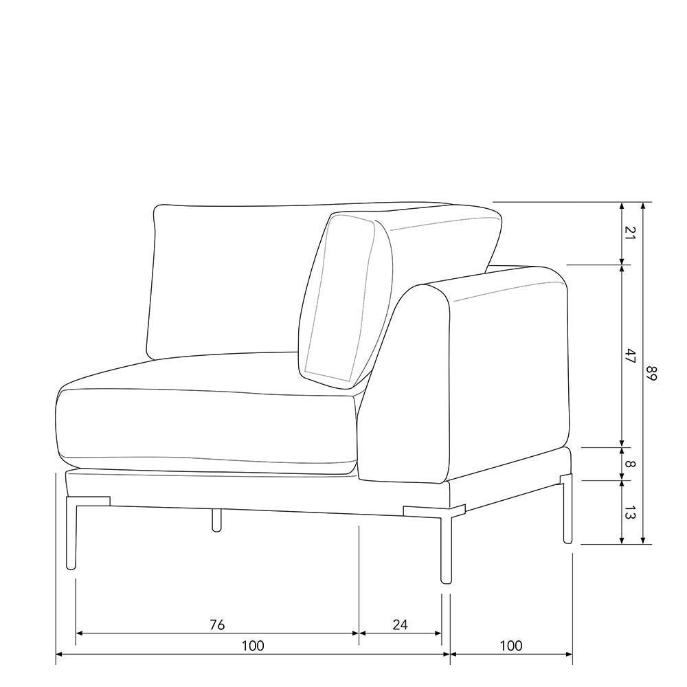 Modulares XL Sofa Skaceto in Dunkelgrün mit fünf Sitzplätzen (fünfteilig)