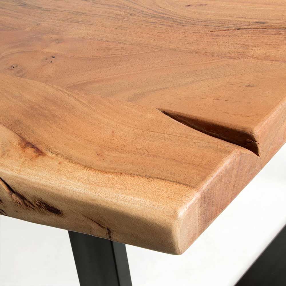 Baumkantentisch Colomania aus Akazie Massivholz und Stahl